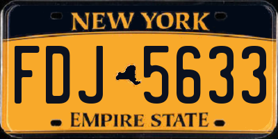 NY license plate FDJ5633