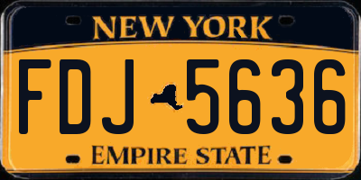 NY license plate FDJ5636