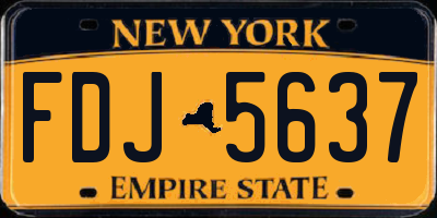 NY license plate FDJ5637