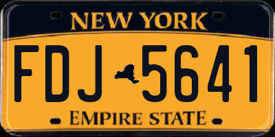 NY license plate FDJ5641