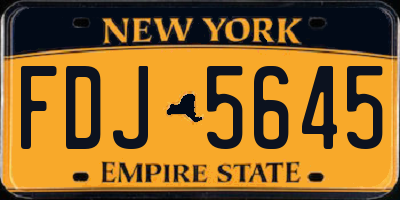 NY license plate FDJ5645