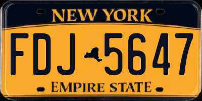 NY license plate FDJ5647