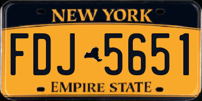 NY license plate FDJ5651