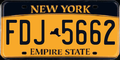 NY license plate FDJ5662