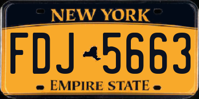 NY license plate FDJ5663