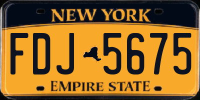 NY license plate FDJ5675