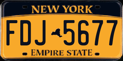 NY license plate FDJ5677