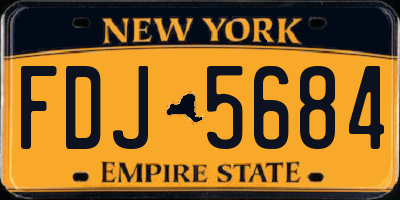 NY license plate FDJ5684
