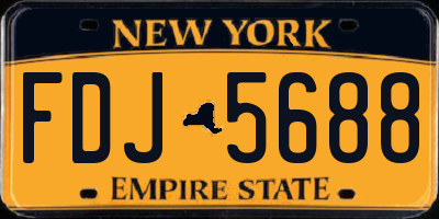 NY license plate FDJ5688