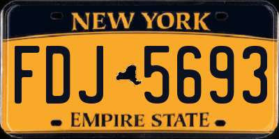 NY license plate FDJ5693