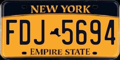 NY license plate FDJ5694