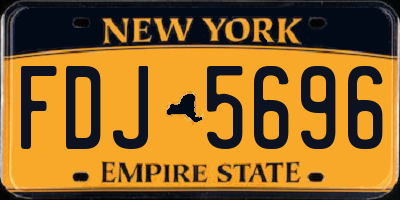 NY license plate FDJ5696