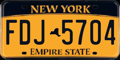 NY license plate FDJ5704