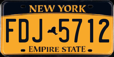 NY license plate FDJ5712