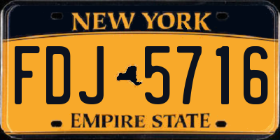 NY license plate FDJ5716