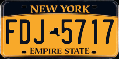 NY license plate FDJ5717