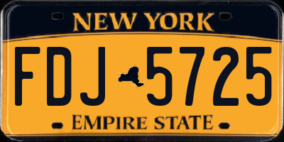 NY license plate FDJ5725