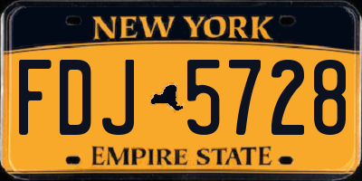 NY license plate FDJ5728