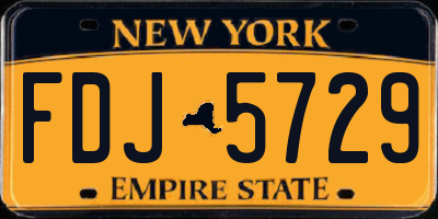 NY license plate FDJ5729