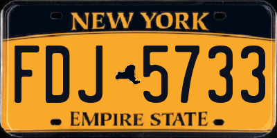 NY license plate FDJ5733