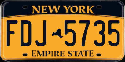 NY license plate FDJ5735