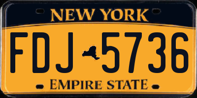 NY license plate FDJ5736