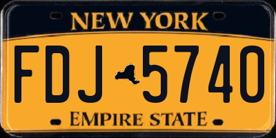 NY license plate FDJ5740