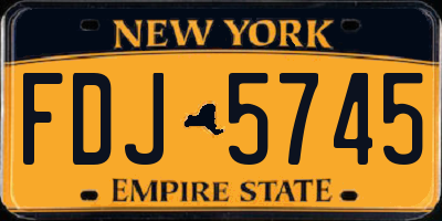 NY license plate FDJ5745