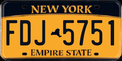 NY license plate FDJ5751