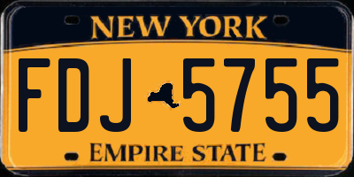 NY license plate FDJ5755