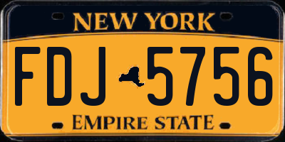 NY license plate FDJ5756
