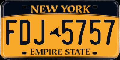 NY license plate FDJ5757