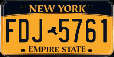 NY license plate FDJ5761