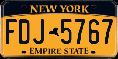 NY license plate FDJ5767