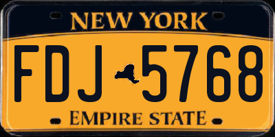 NY license plate FDJ5768