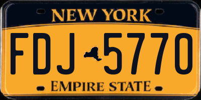 NY license plate FDJ5770