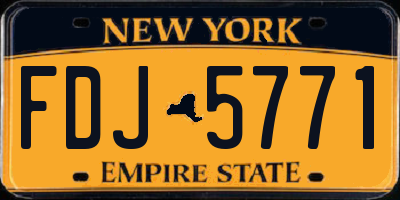 NY license plate FDJ5771