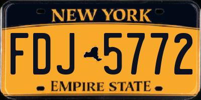 NY license plate FDJ5772