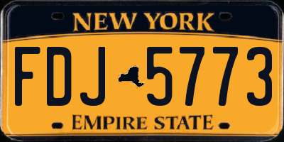 NY license plate FDJ5773
