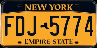 NY license plate FDJ5774