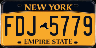 NY license plate FDJ5779
