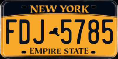 NY license plate FDJ5785