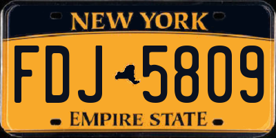 NY license plate FDJ5809