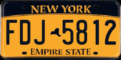 NY license plate FDJ5812