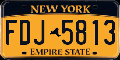 NY license plate FDJ5813