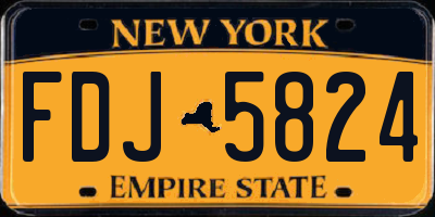 NY license plate FDJ5824