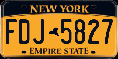 NY license plate FDJ5827