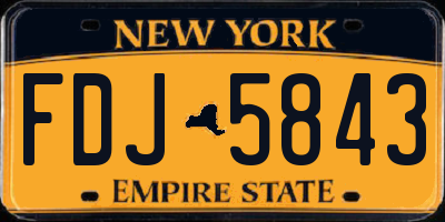 NY license plate FDJ5843