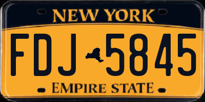 NY license plate FDJ5845