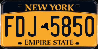 NY license plate FDJ5850
